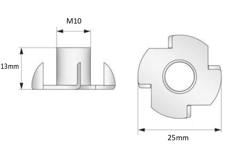 Tee Nut M10