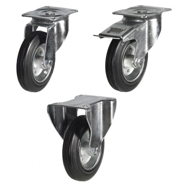 100mm Black Rubber Medium Duty