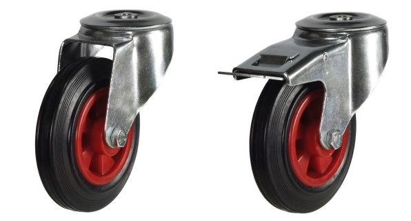 200mm Black Rubber Medium Duty (205Kg)