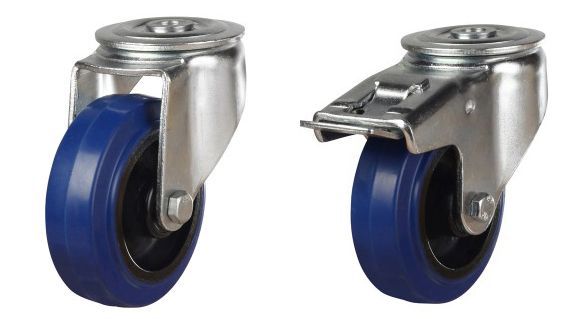 100mm Blue Rubber Heavy Duty Single Bolt Fitting (180kg)