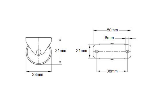 28mm Plastic Fixed Wheel (SET OF 4)