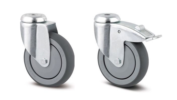 125mm Single Bolt Hole Apparatus Grey Rubber