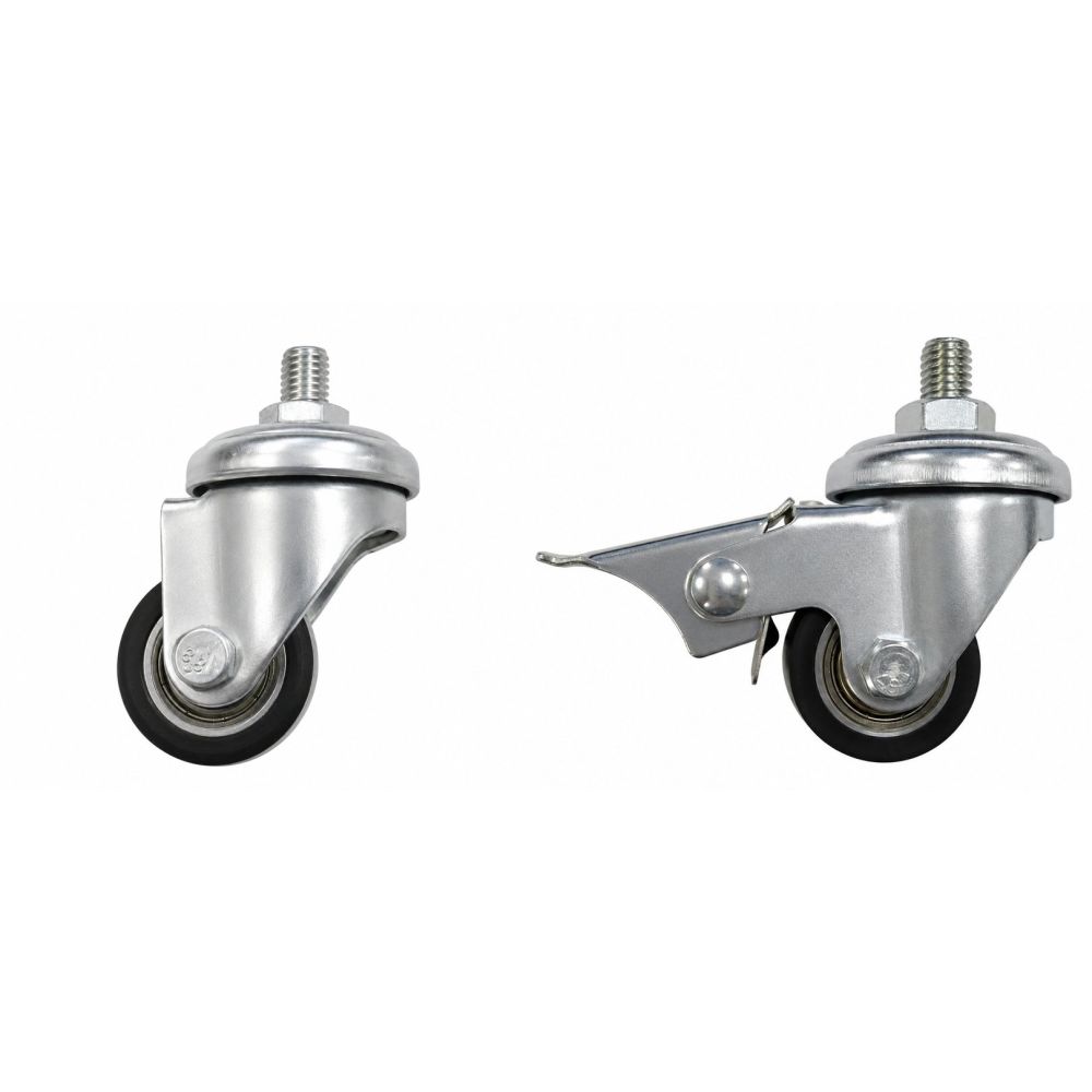 Heavy Duty Swivel & Swivel/Brake 35mm Black Polyurethane Wheel Single Bolt Hole (M10x25) Fit (LOW LEVEL)