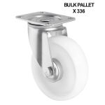 125mm Swivel Castor With White Plastic Wheel (175kg) - BULK PALLET BUY OF 336 CASTORS