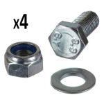 M10 X 20mm Stainless Steel (A2) Bolt, Nylock & Washer (SET of 4)