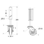 HEAVY DUTY SPRUNG GATE CASTOR - SWIVEL