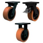 200mm NXH Ultra Heavy Duty Castors With Polyurethane / Cast Iron Wheel 1400KG Load