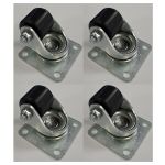 25mm Roller Bearing Bore Black Nylon Plate Fit Swivel Castor Set of 4 (Low Level) - 80kg per Castor
