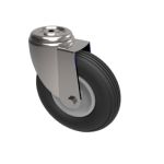 Single Bolt Hole Puncture Proof Pneumatic Equivalent Castor 200mm Swivel Steel Centred