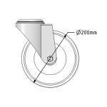 Single Bolt Hole Puncture Proof Pneumatic Equivalent Castor 200mm Swivel Steel Centred