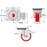 80mm Red Polyurethane Castors (Set of 4)