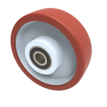 150mm Polyurethane Tyre on Nylon Centre Ball & Roller Bearing Bore Choice