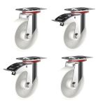125mm White Nylon Castors (Set of 4)