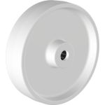 125mm White Nylon Wheel Plain Bore & Roller Bearing Bore Choice