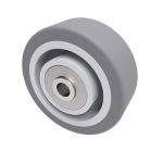 50mm Grey Thermo Plastic Rubber Wheel with 6mm Ball Bearing Bore (40kg)