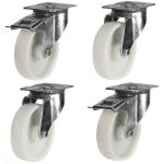 80mm White Nylon Castors (Set of 4)
