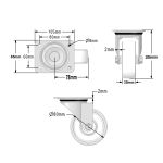 80mm White Nylon Castors (Set of 4)