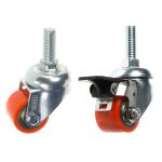 Swivel & Brake 35mm Polyurethane M12 Fixed Stem (LOW LEVEL)