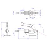 PUSH/PULL TOGGLE CLAMP SCENERY BRAKE WITH ADJUSTABLE RUBBER FOOT SPINDLE