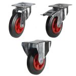 160mm Black Rubber Medium Duty
