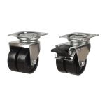 75mm Twin Black Polypropylene Wheel Plate Fitting