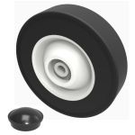 150mm Trolley Wheel With Axle Cap (1/2" (12.7mm) BORE)