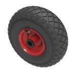 260mm Pneumatic Wheel Red Steel Centre (3.00-4 Tyre 4 Ply - 20mm BORE - 75mm Hub) - 200Kg