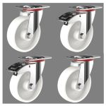 200mm White Nylon Castors (Set of 4)
