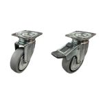 80mm Synthetic Non-Marking Rubber Swivel & Swivel/Brake Castors (Special Offer) 100Kg