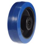 160mm Blue Elastic Rubber Wheel 20mm Roller Bearing Bore