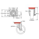200mm White Nylon Castors (Set of 4)