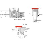 150mm White Nylon Castors (Set of 4)
