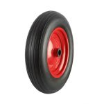 370mm Puncture Proof Wheel Steel Centre Ribbed Tread (3.50-8 TYRE - 20mm & 25mm BORE CHOICE)