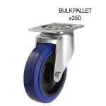 100mm Swivel Castor With Blue Elastic Rubber Wheel (160kg) - BULK PALLET BUY OF 350 CASTORS
