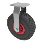 Puncture Proof Pneumatic Equivalent Castor 260mm Fixed Plastic Centred