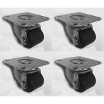 25mm Black Nylon Plate Fit Swivel Set of 4 (Low Level) - 60kg per Castor Castor