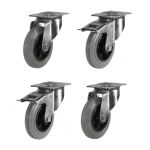 125mm Grey Non-Marking Rubber Castors (Set of 4)