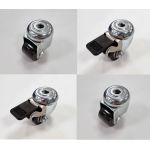 35mm Swivel & Brake Grey Polyurethane M10 Bolt Hole Fit (Low Level) Set of 4 - 100kg per Castor