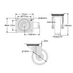125mm Stainless Steel Swivel & Braked Castors with White Nylon Wheel Set of 4 (750Kg per Set)