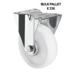125mm Fixed Castor With White Plastic Wheel (175kg) - BULK PALLET BUY OF 336 CASTORS