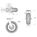 PL260 - 260mm Swivel & Fixed (Pneumatic/Steel) SET OF 4