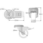 80mm White Nylon Single Bolt Hole Fitting Castors (Set of 4)