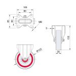125mm Heavy Duty Swivel & Fixed Roll Cage / Noise Reduction Composite Nylon Sandwich Wheel Castor (250kg)