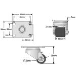 Heavy Duty 25mm Plain Bore Nylon Swivel Plate Fit Castor (LOW LEVEL) - 60kg