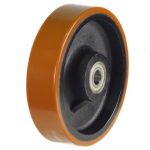 100mm Polyurethane Tyre on Cast Iron Centre Wheel 12mm & 20mm Bore