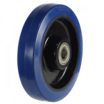 200mm Blue Elastic Rubber Wheel 20mm Roller Bearing or Ball Bearing Bore Choice