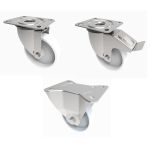 Extra Heavy Duty 200mm Stainless Steel Castor with White Nylon Wheel (800kg)