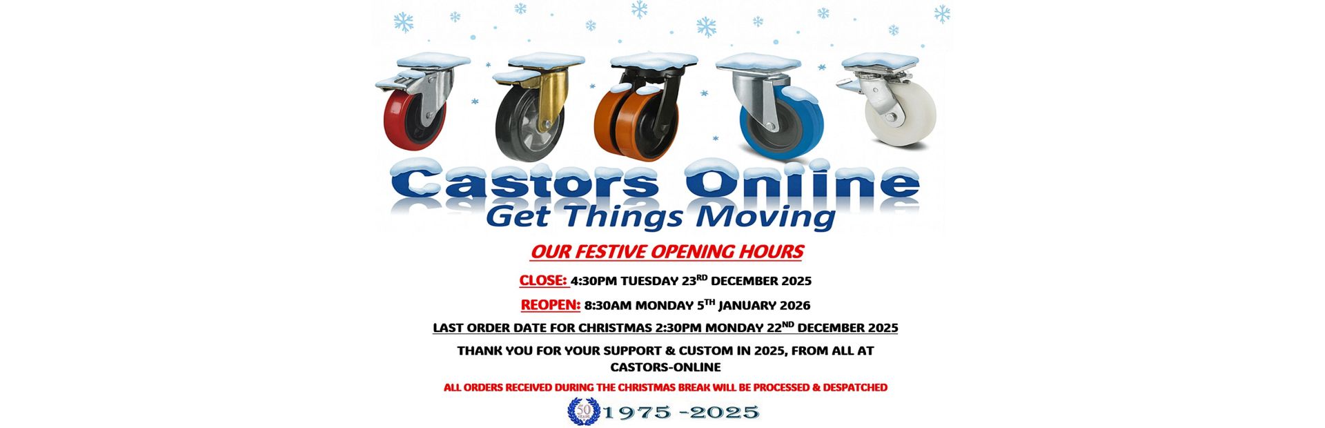 Get things moving with Castors online
