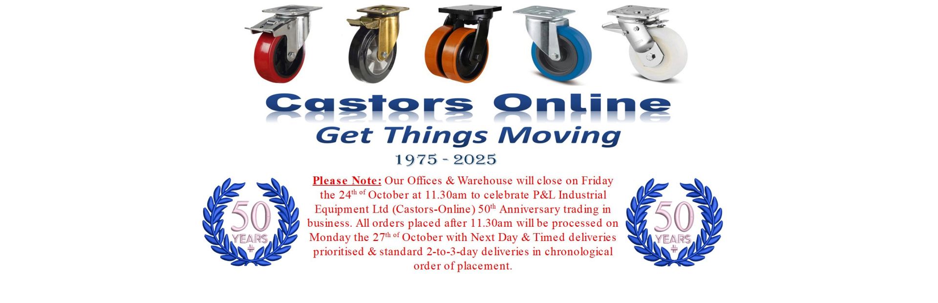 Get things moving with Castors online