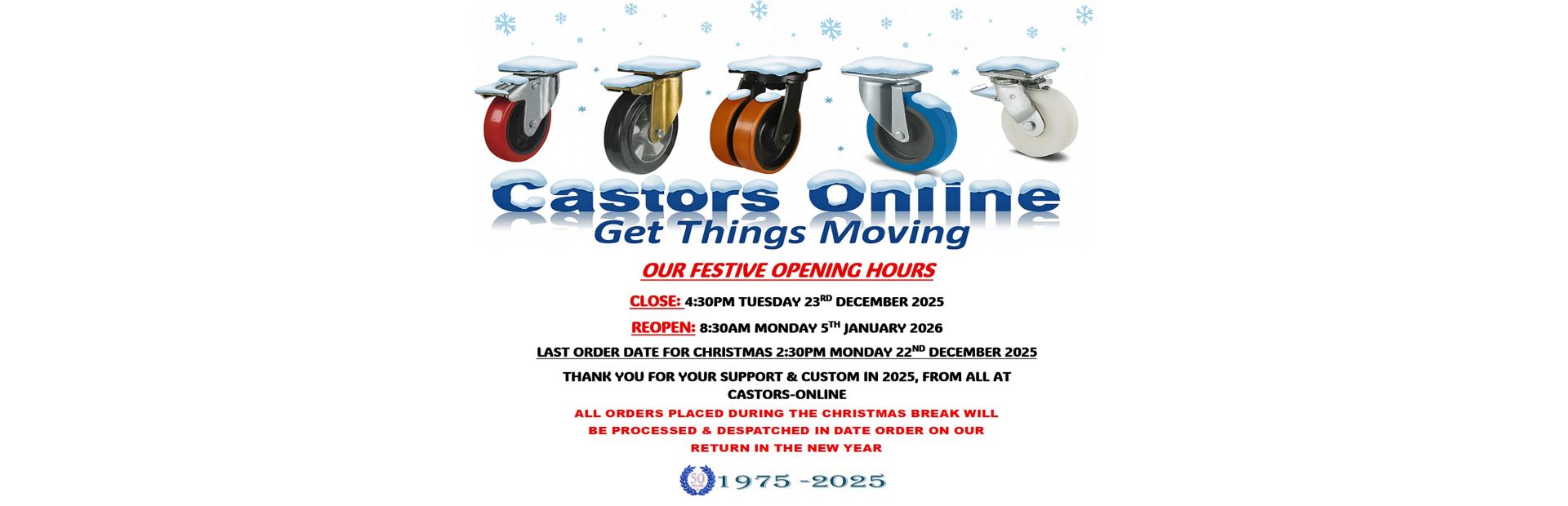 Get things moving with Castors online